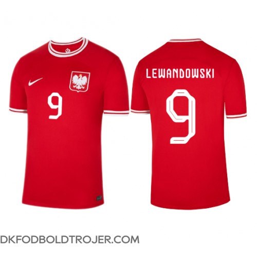 Billige Polen Robert Lewandowski #9 Udebane Fodboldtrøjer VM 2022 Kortærmet